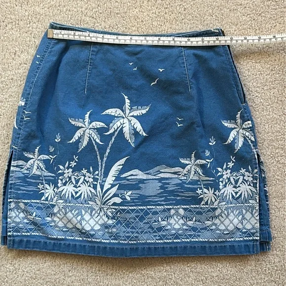 VTG Liz Claiborne Tropical Denim Skirt 2 Petite - Picture 3 of 11